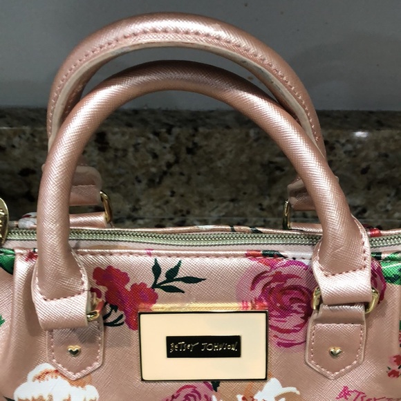 Betsey Johnson Floral Satchel Is Sweet, Features Crossbody Strap  | EUC - Picture 2 of 11
